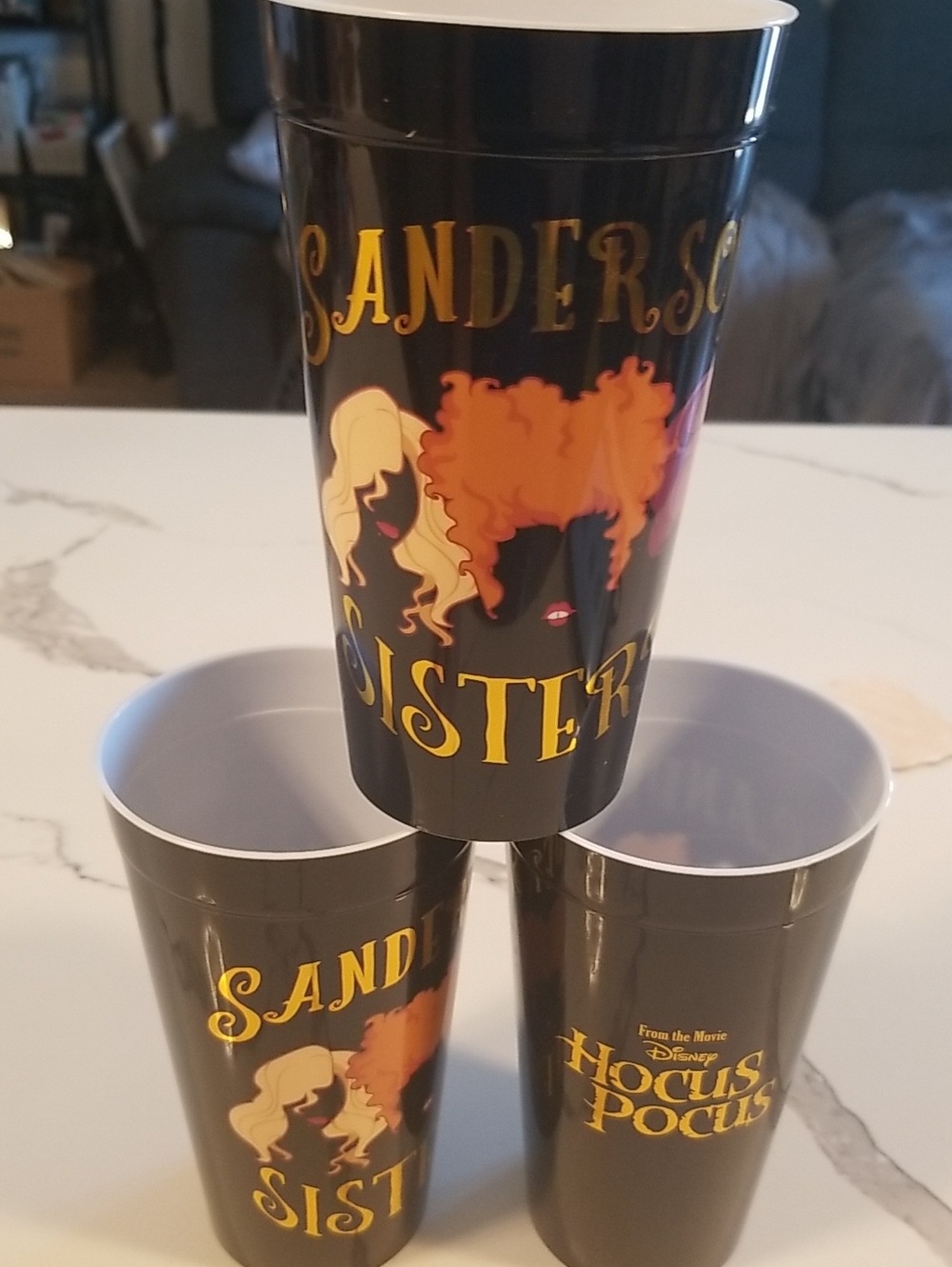 Hocus Pocus 'Sanderson Sisters' Black Plastic Tumbler - Set of 3